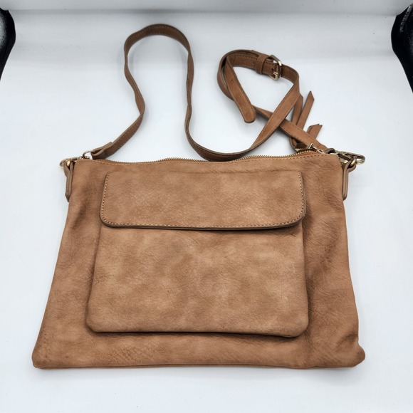 Shiraleah Handbags - Shiraleah Chicago Brown Crossbody Bag Adjustable Strap Front Pocket Purse